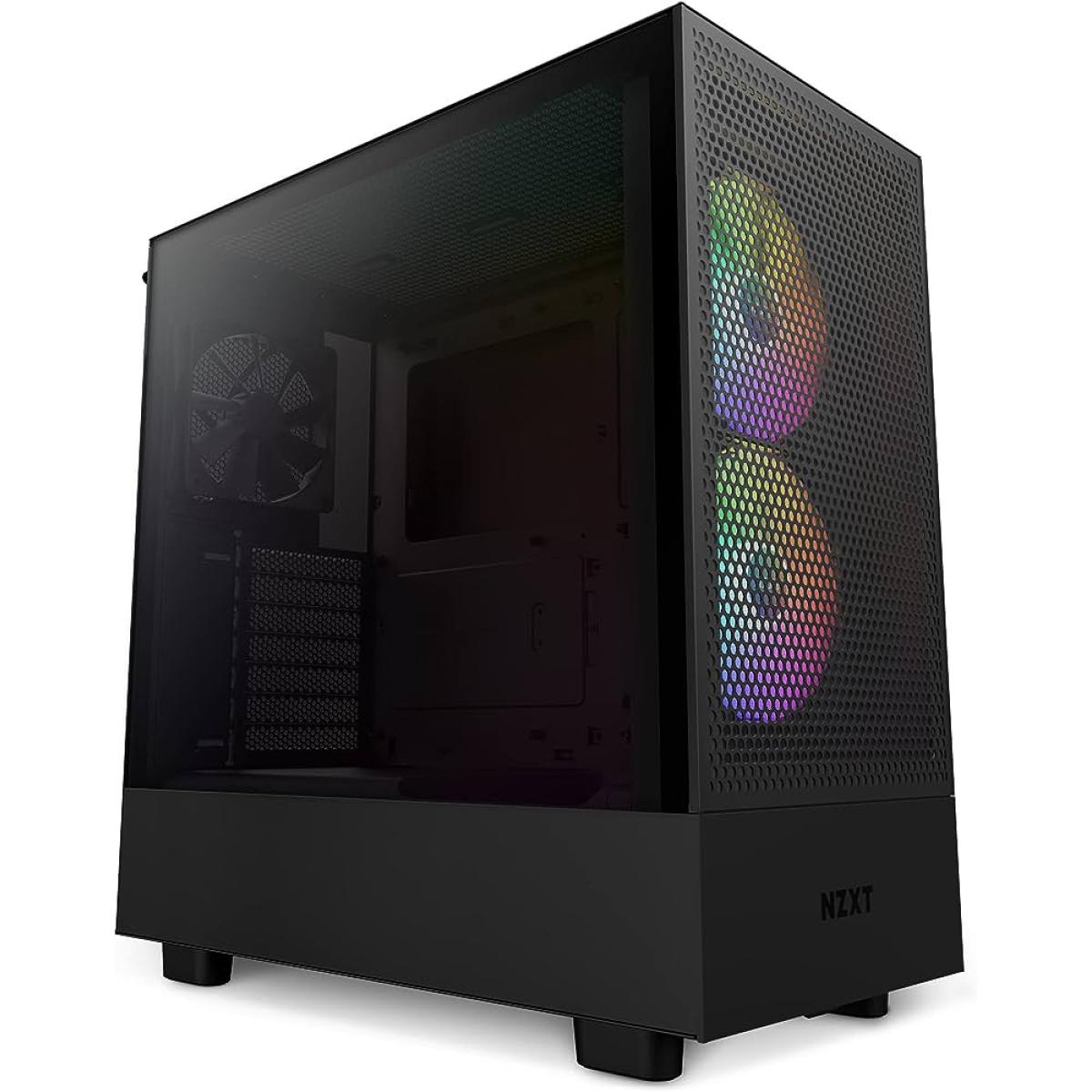 NZXT H5 Flow RGB ATX Tempered Glass Mid Tower (BLACK) Gaming Case NZXT H5 Flow RGB ATX Tempered Glass Mid Tower (BLACK) Gaming Case